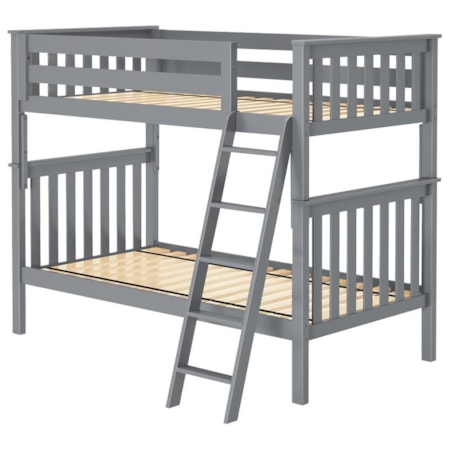 Bristol 1 Twin/Twin Bunk Bed in Grey