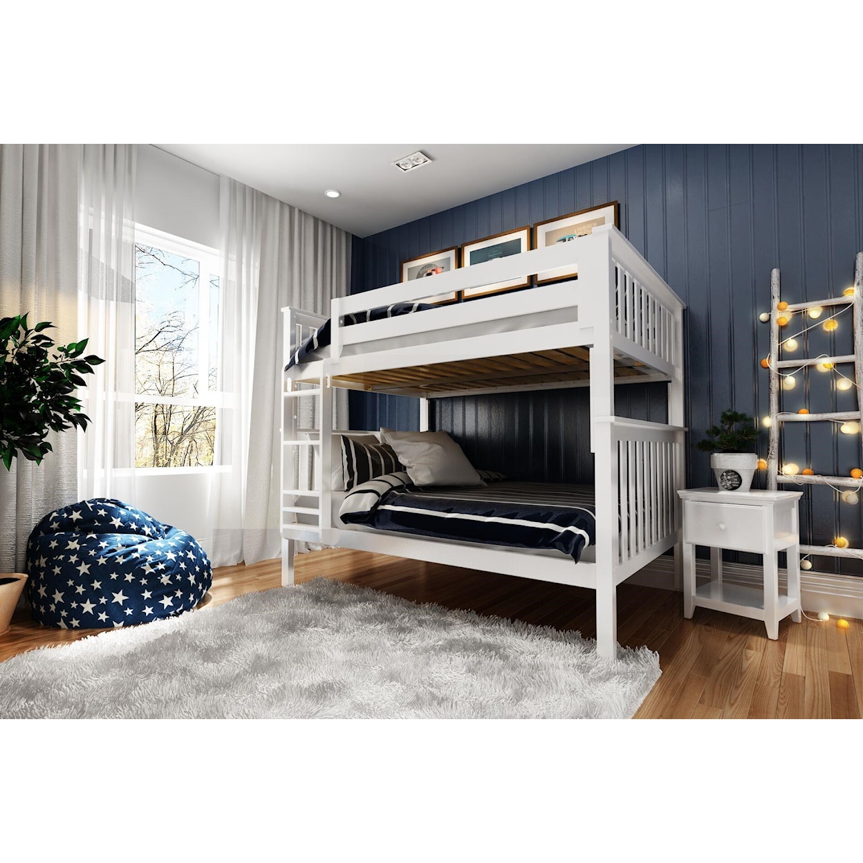 Jackpot Kids Bunk Beds Cambridge Full/Full Bunk Bed in White