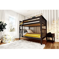 Cambridge Full/Full Bunk Bed in Espresso w/Straight Ladder