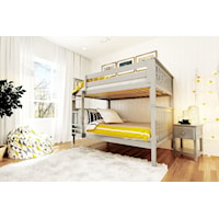 Cambridge Full/Full Bunk Bed in Grey w/Straight Ladder