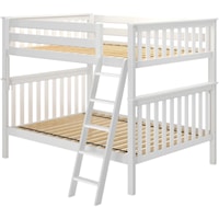 Cambridge 1 Full/Full Bunk Bed in White w/Angle Ladder