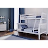 Jackpot Kids Bunk Beds Kent Twin/Full Bunk Bed in White