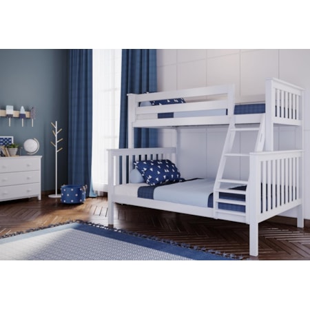 Kent Twin/Full Bunk Bed in White