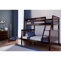 Kent Twin/Full Bunk Bed in Espresso w/Angle Ladder