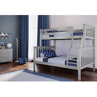Kent Twin/Full Bunk Bed in Grey w/Angle Ladder