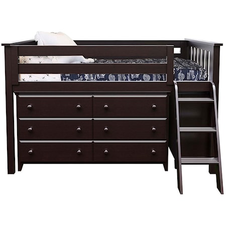 Windsor Youth Low Loft Bed in Espresso