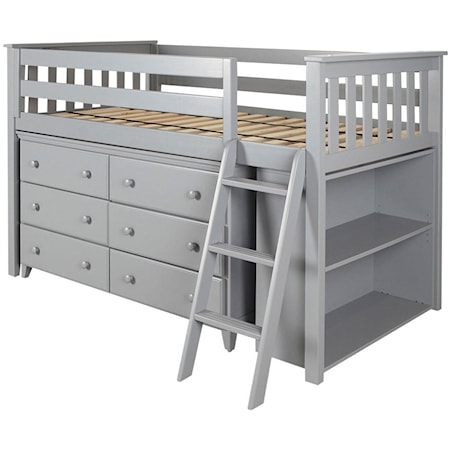 Windsor Youth Low Loft Bed In Gray