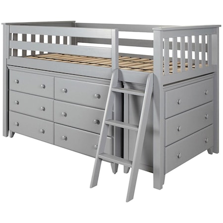 Windsor 1 Low Loft Bed in Grey