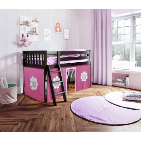 York 1 Low Loft Bed in Espresso