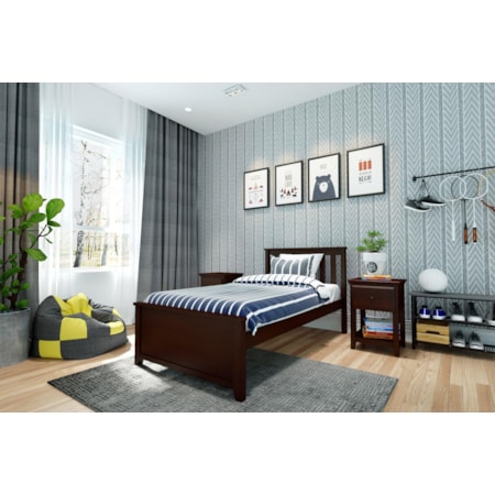 Youth Twin Bed in Espresso