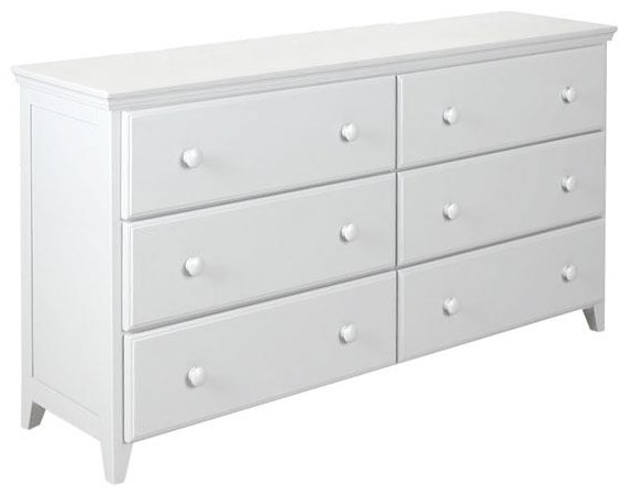 Jackpot Kids Storage Solutions Youth 6 Drawer Dresser in White