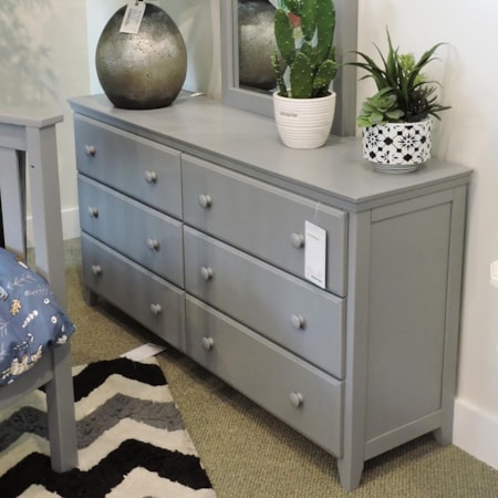 Youth 6 Drawer Dresser in Gray