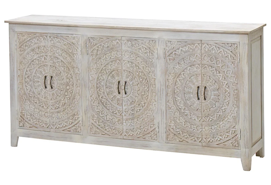 URBAN COMPOSITION Carved Lace 6 Door Sideboard by India Imports at Reeds Furniture