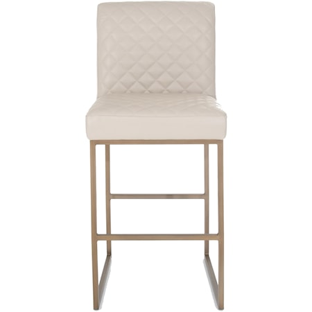30" Quilted Leather Bar Stool