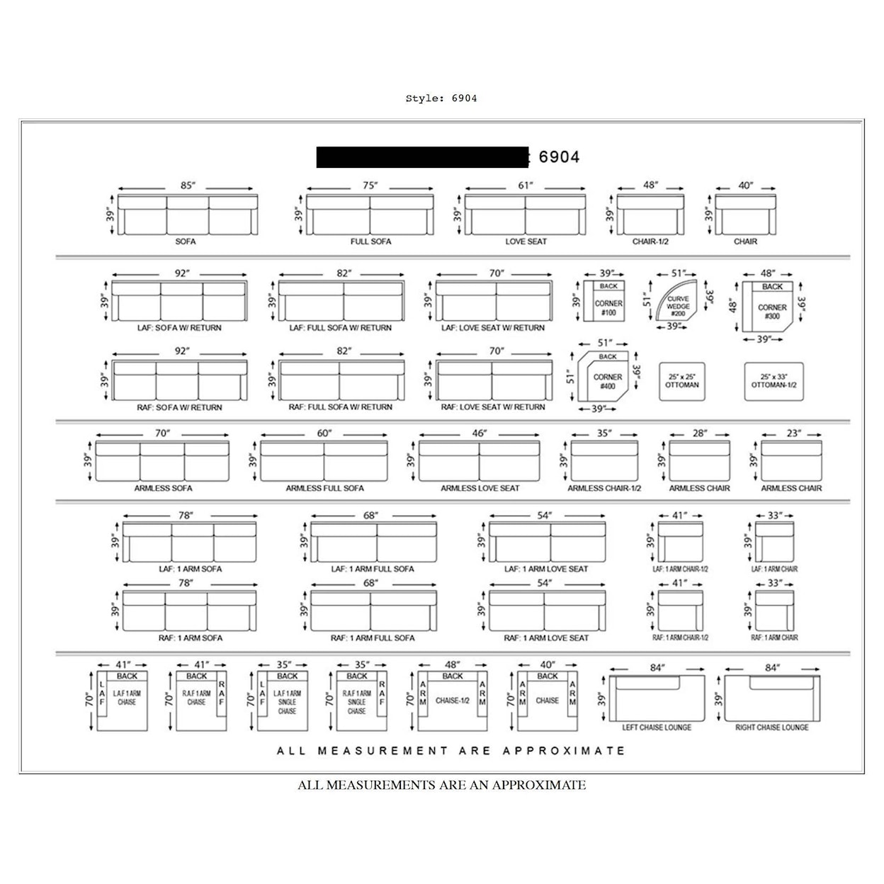 Jay Jay Design 6904 2 Arm Sofa