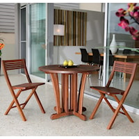 Bistro Table and Pearl Folding Chairs Set