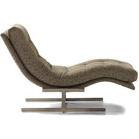 Hug Chaise on Metal Pedestal Base