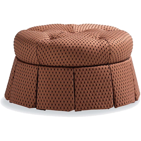 Round Ottoman with Pleated Skirt