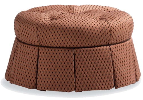 Round Ottoman with Pleated Skirt