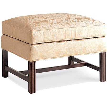 Chippendale Ottoman with Wood Base