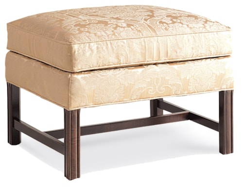 Chippendale Ottoman with Wood Base