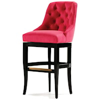 Lauren Upholstered Barstool with Tufted Seat Back