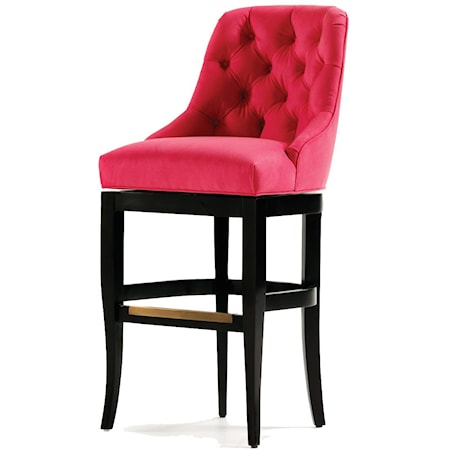 Lauren Upholstered Barstool with Tufted Seat Back