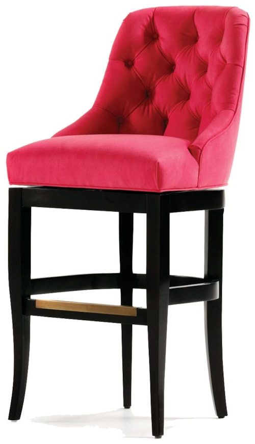 Lauren Upholstered Barstool with Tufted Seat Back