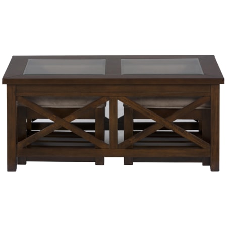 Cocktail Table & Nesting Ottomans