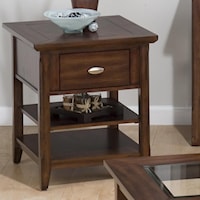End Table w/ Drawer & 2 Shelves