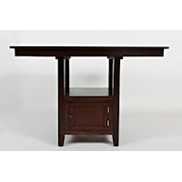 Casual Square Counter Height Table with Pedestal Storage