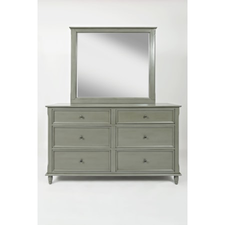 Dresser and Mirror Set