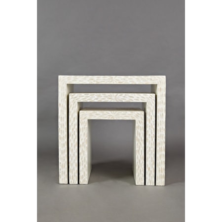 Capiz Basket Weave Nesting Tables (Set of 3)