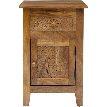 Hand Carved Accent Table