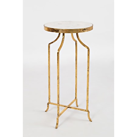 Marble and Gold Round Accent Table