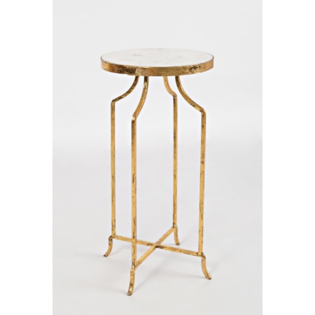 Marble and Gold Round Accent Table