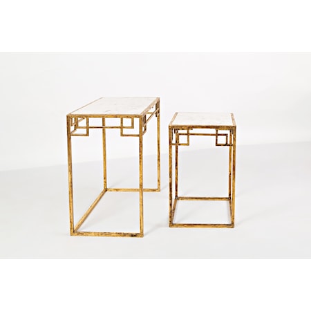 Marble & Matte Nesting Tables (Set of 2)