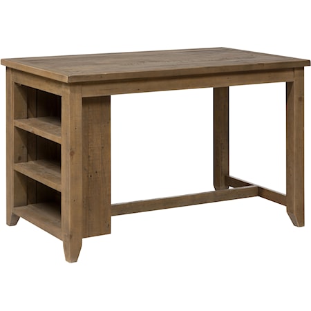 Counter Height Table with 3 Shelf Storage