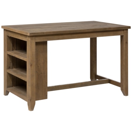 Counter Height Table with 3 Shelf Storage