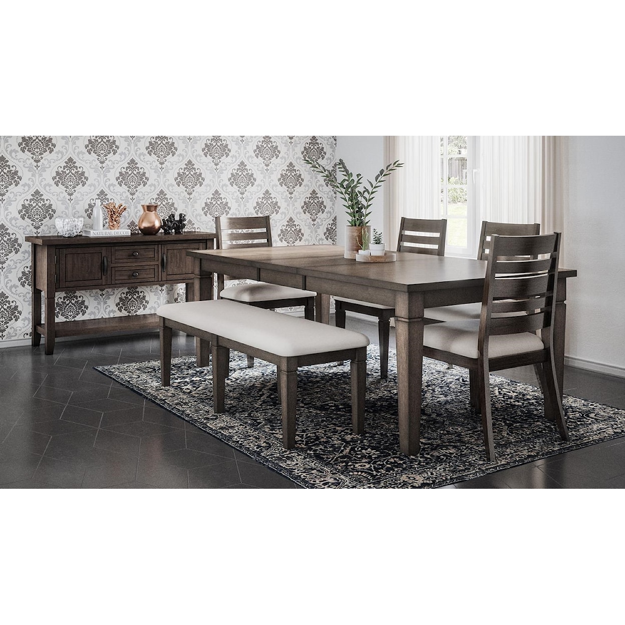 Jofran Lincoln Square Counter Height Table and Chair Set