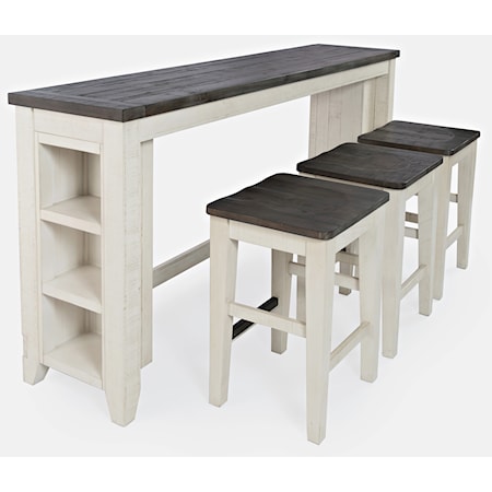 4pc Sofa Console, Stool Set