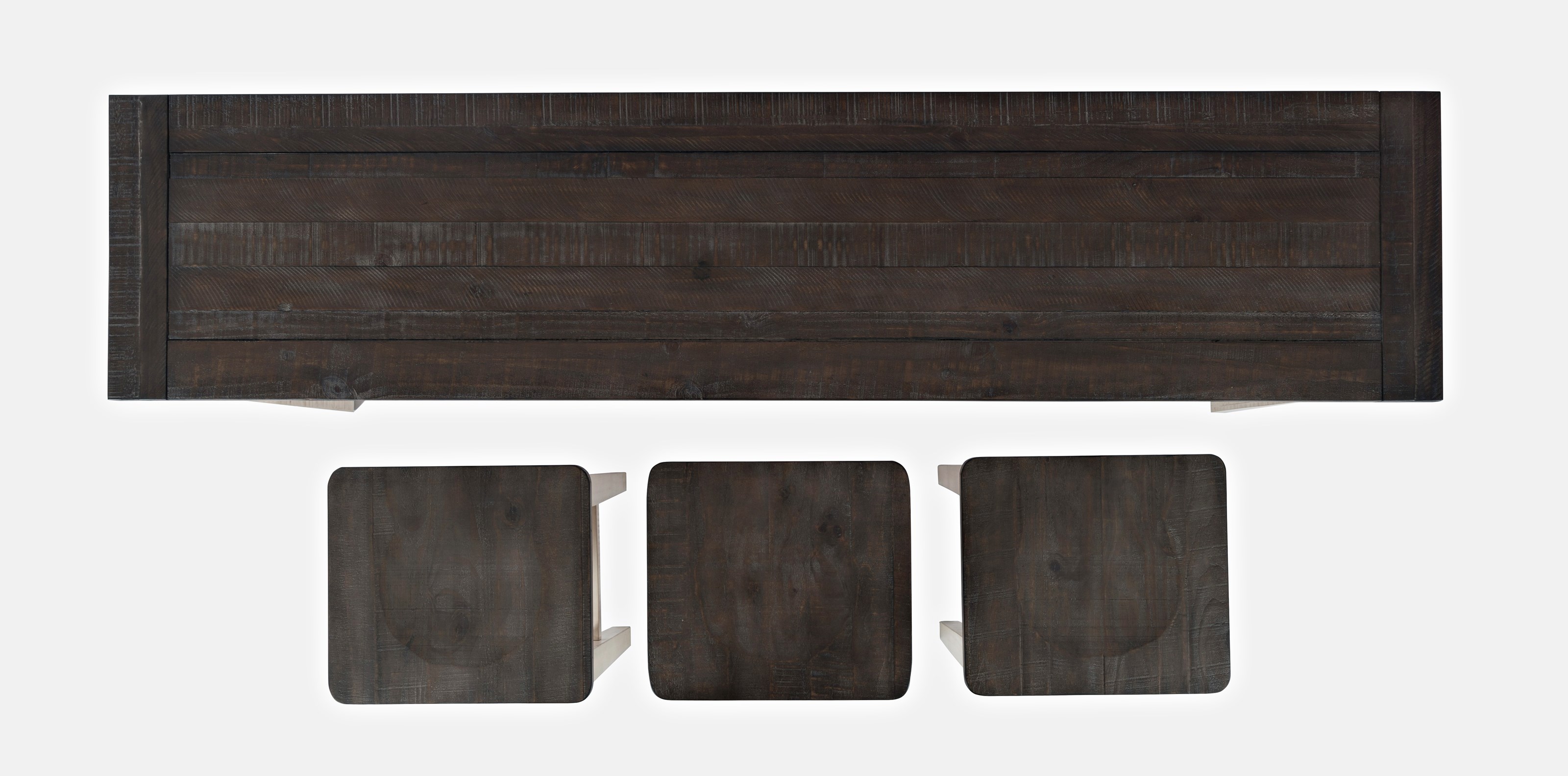 4pc Sofa Console, Stool Set