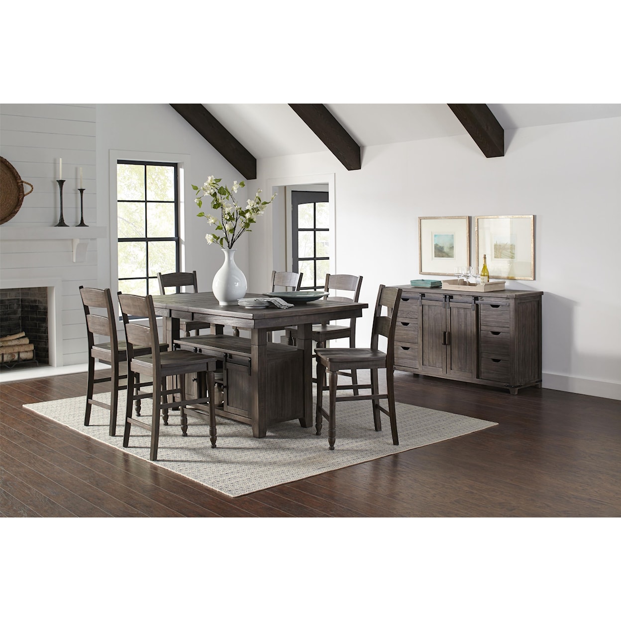 Jofran Madison County Pub Table & 6 Barstools