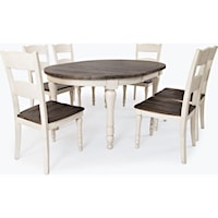 Round Oval Dining Table and Four Chairs