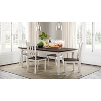 6-Piece Table and Ladderback Chair set with Dining Bench