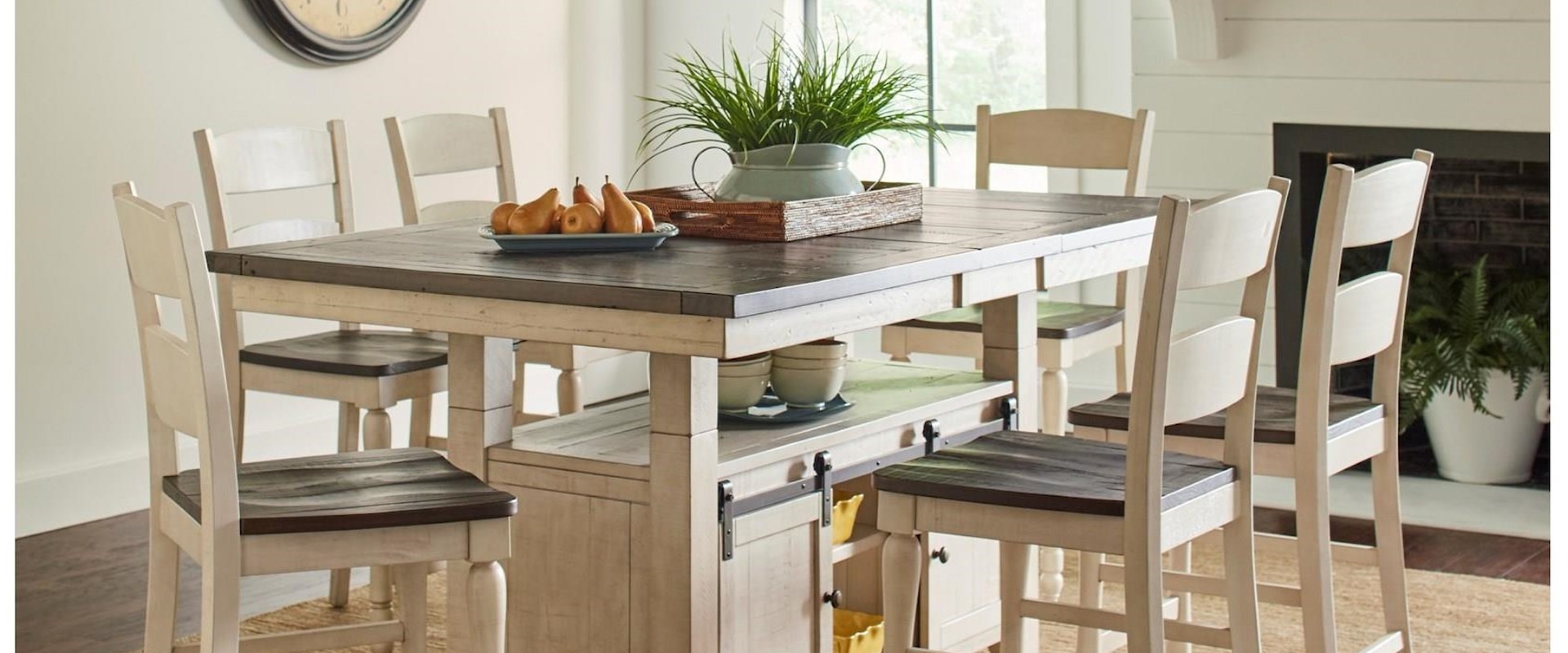 Farmhouse Counter height table and 4 stools