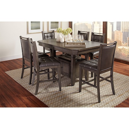 7 Piece Pub Table and Chair Set
