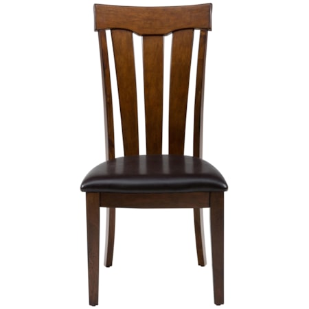Slat Back Chair with Upholstered Seat