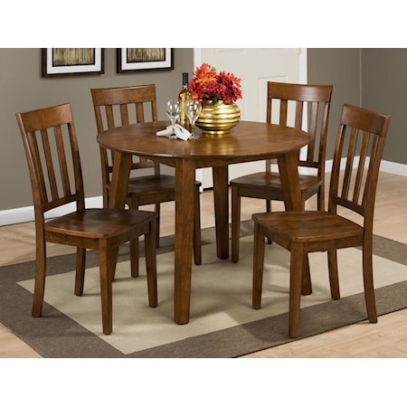 Round Table and 4 Chair Set