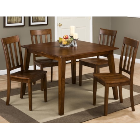 Square Table and 4 Chair Set